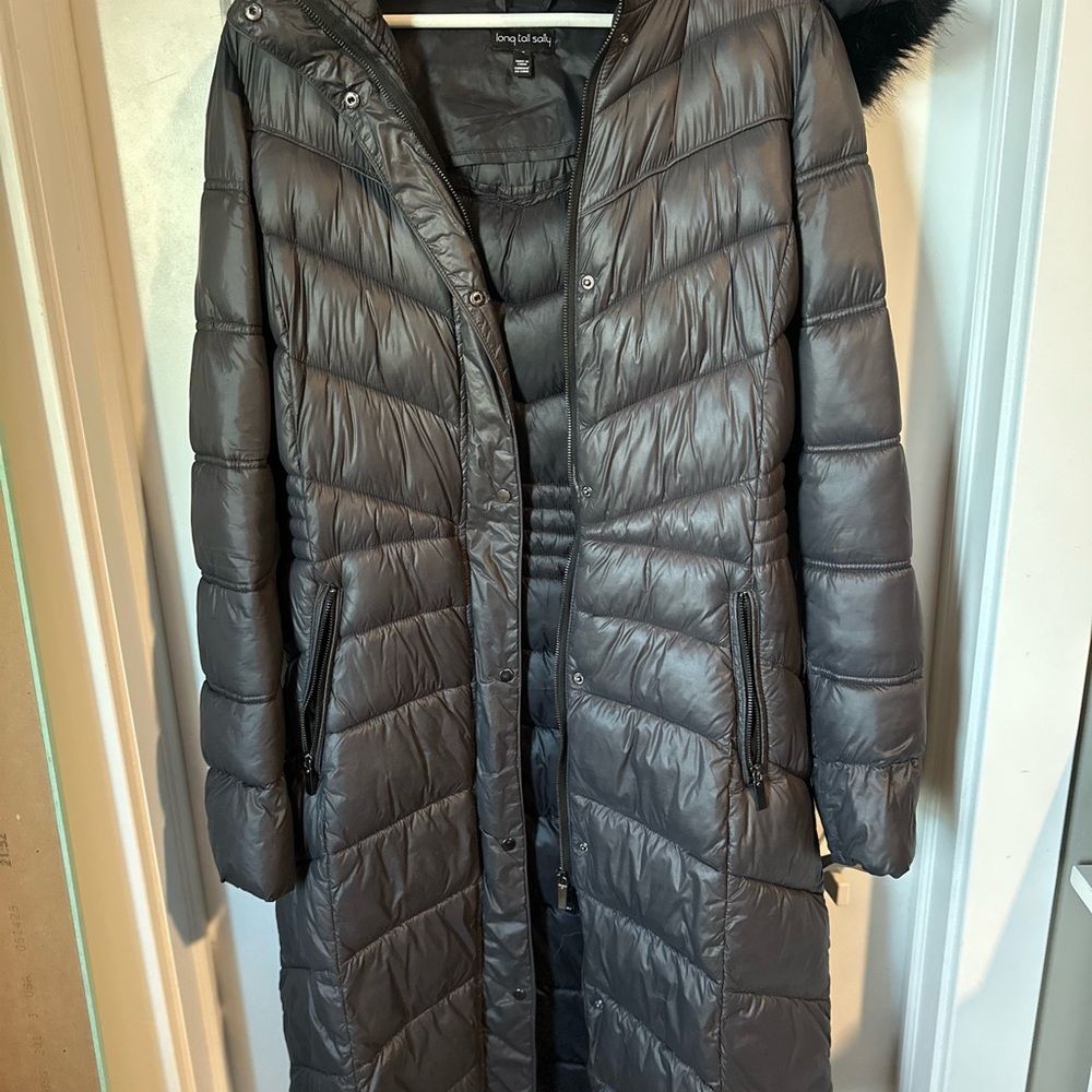 Long Tall Sally Charcoal Puffer Coat